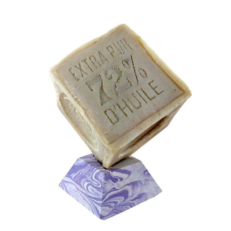 Porte savon "Cube" teinté lavande 